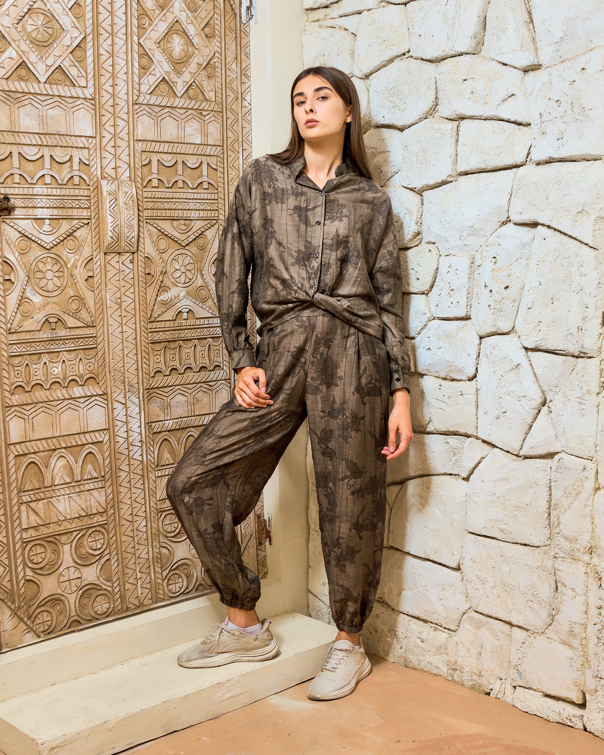 BH56 - Earth Tone Printed Co-ord Set