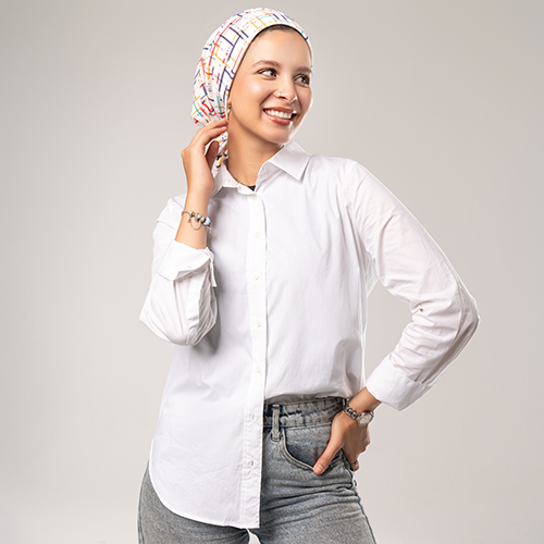 CT1156 - White Mixed Colour Turban