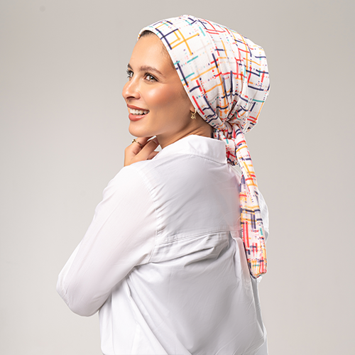 CT1156 - White Mixed Colour Turban